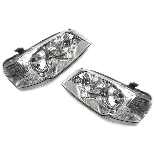 Pair of Chrome Headlights To Suit Ford Territory SX SY 2004-2009