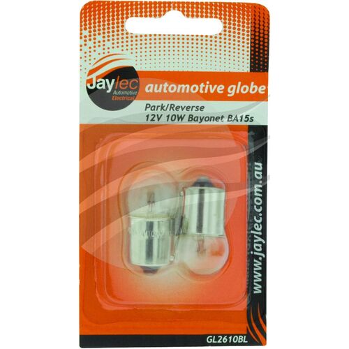 Pkt 2 Bayonet Globe BA15s 12V 10W BA15s-R10W Base Blister Pack