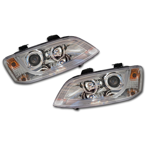 Holden VE Series 2 Commodore Chrome Projector LED Performance Headlights 2010-2013 *New*