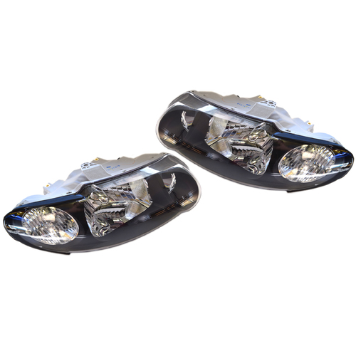 Pair of Black Headlights To Suit Holden VX VU Commodore SS 2000-2002