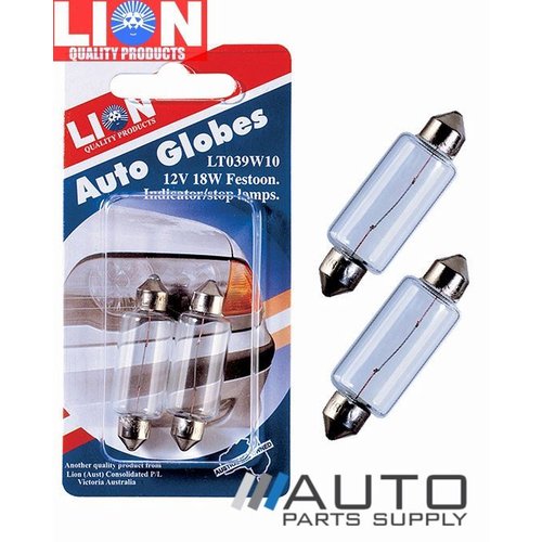 2 Piece Festoon 18w 12 volt Bulbs / Globes *Lion Products*