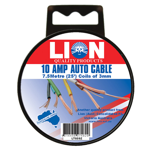 Auto Wiring Cable - 10 Amp 7.5m x 3mm *Variety Of Colours
