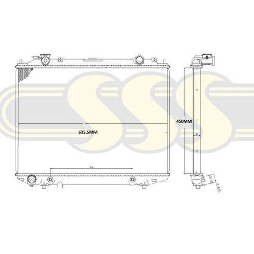 2002-2006 Ford Courier Radiator Automatic 26mm Thick Inlet RH Outlet LH *New*