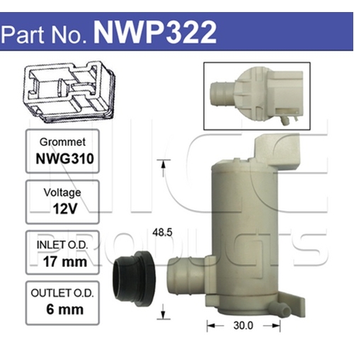 Front Windscreen Washer Pump suit Nissan N16 Pulsar Sedan 2000-2005
