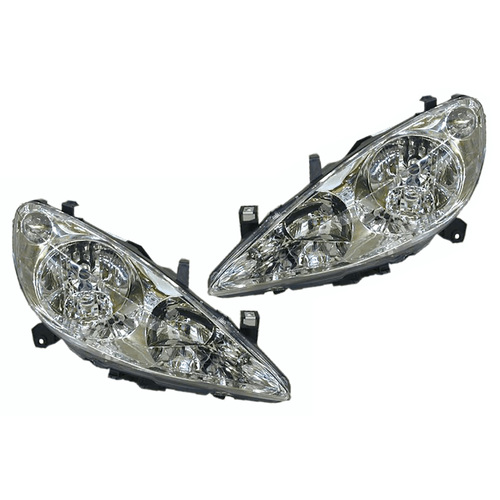 Peugeot T5 307 LH + RH Pair Headlights (No Fog Type) 2001-2005