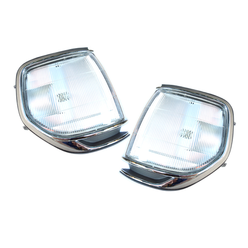 Pair of Chrome Corner Lights suit Toyota 80 Series Landcruiser 1990-1998