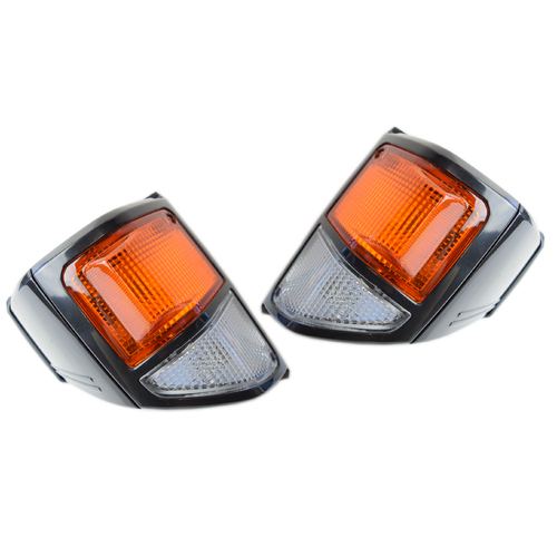 Pair of Black Corner Lights For 1999-2007 Toyota 78 79 Series Landcruiser