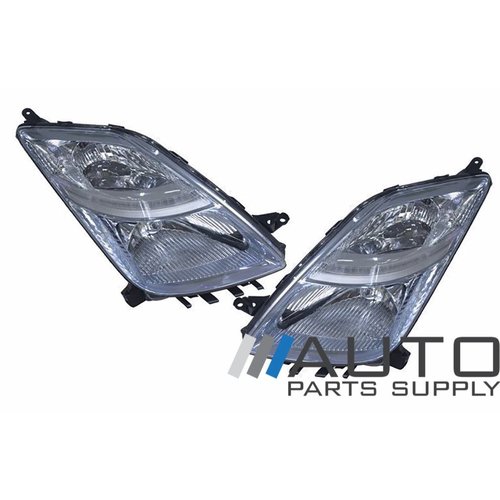 Pair of Headlights For 2005-2009 Toyota HW20 Prius Models