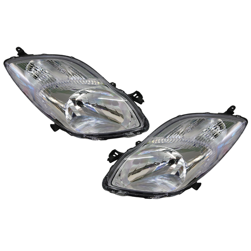 Pair Headlights For Toyota Yaris Hatch NCP90 2008-2011
