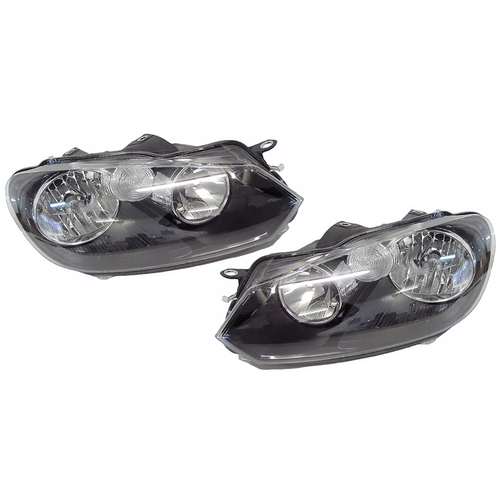 Pair of Headlights (Halogen Type) suit Volkswagen VW Golf Mk6 2008-2012