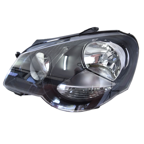 Volkswagen VW Polo Mk4 GTi LH Black Headlight 2005-2010 Models
