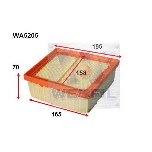 Air Filter to suit Ford Fiesta 1.6L 01/09-09/10 