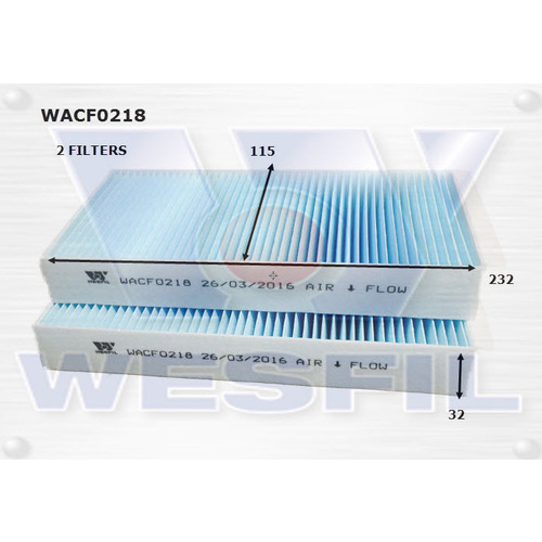 Cabin Filter to suit BMW i3 0.6L 11/14-on 