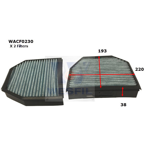 Cabin Filter to suit Mercedes SL63 AMG 6.2L V8 06/08-07/12 